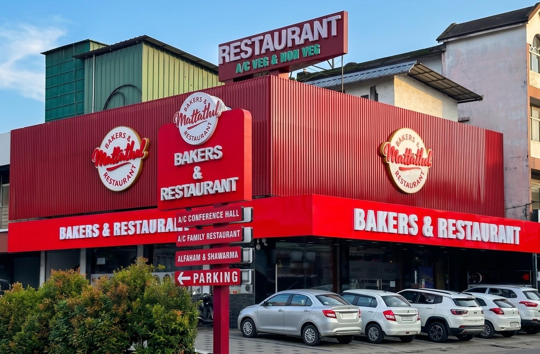 Mattathil Bakers & Restaurant Kuravilangad main branch storefront